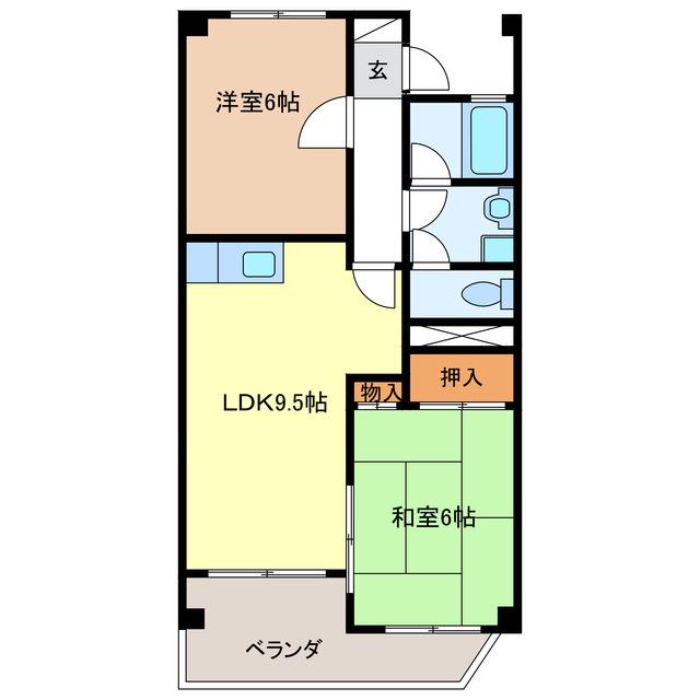 ビラ フォレスタ(2LDK/3階)の間取り写真