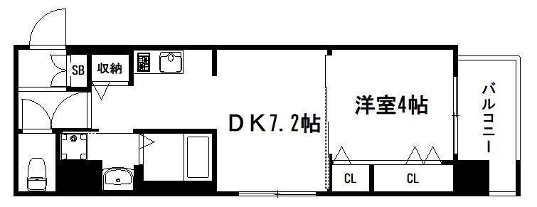 ベラジオ雅び京都西院II(1DK/6階)の間取り写真