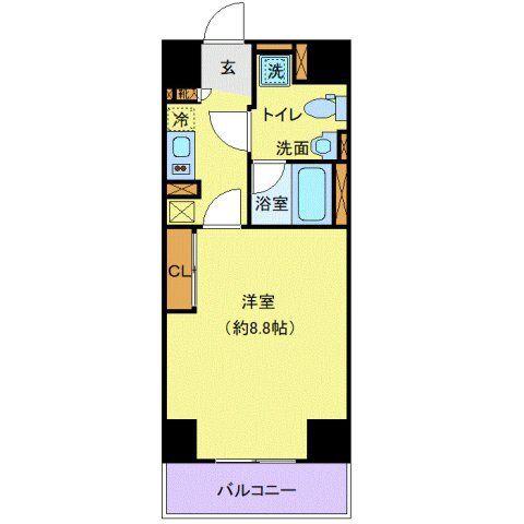 ACCESS湘南平塚(1K/4階)の間取り写真