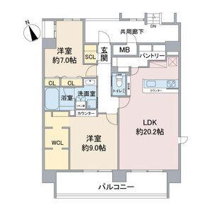 CASA VIA(2LDK/10階)の間取り写真