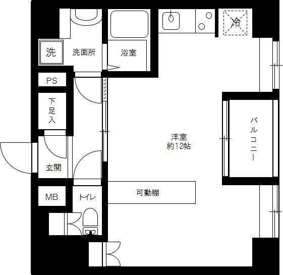 ドルチェ京橋弐番館(ワンルーム/12階)の間取り写真