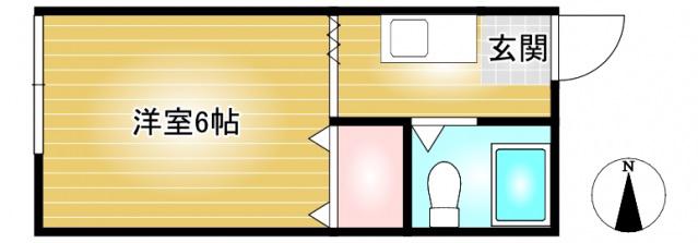 VENT VERT A棟(1K/1階)の間取り写真
