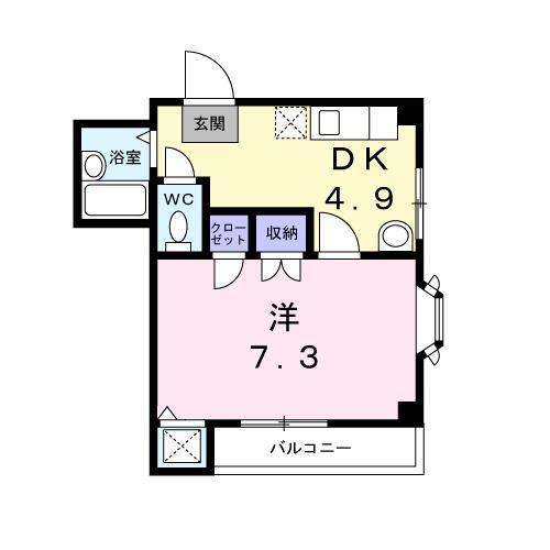 ハーバーブリッジ(1DK/2階)の間取り写真