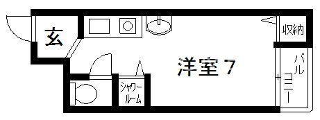 サンライズ長瀬(ワンルーム/4階)の間取り写真