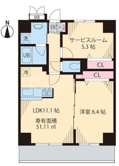インペリアル パーク I(2LDK/6階)の間取り写真