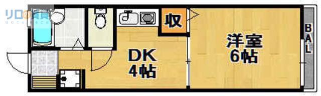 エステート小林(1DK/1階)の間取り写真