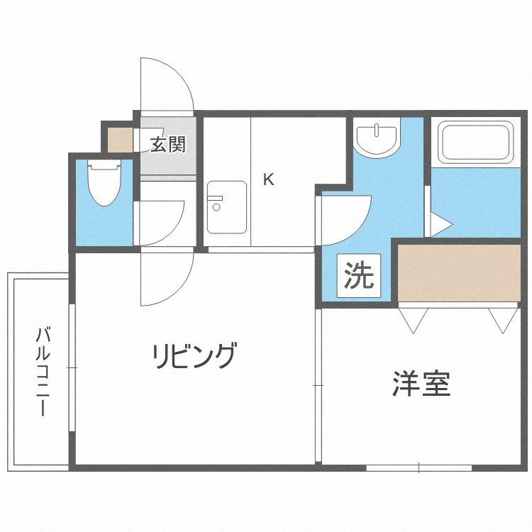 ルーエN15(1LDK/3階)の間取り写真