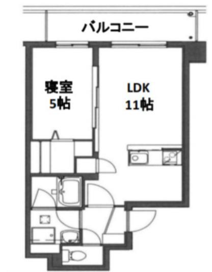 山崎マンション15(1LDK/5階)の間取り写真