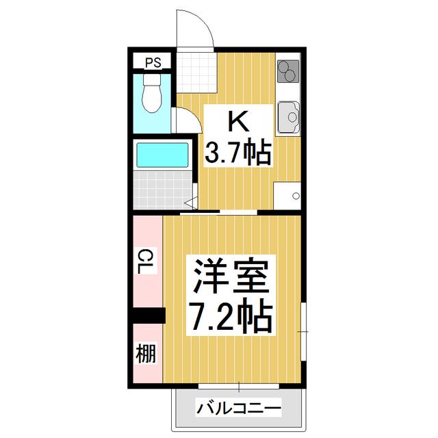 アーバンハイムM(1K/3階)の間取り写真