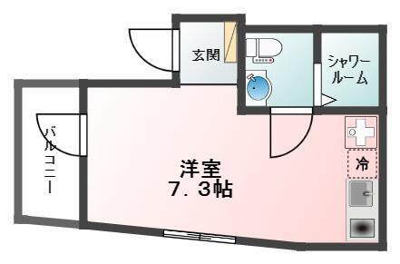GLANZWING音羽(ワンルーム/2階)の間取り写真