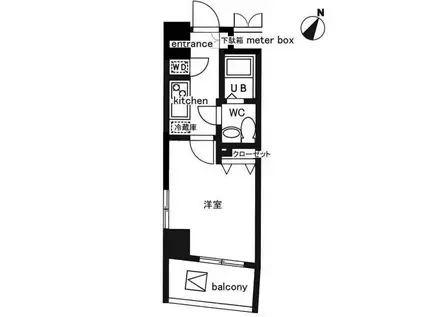 レジディア日本橋人形町2(1K/2階)の間取り写真