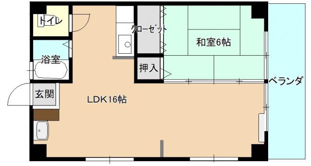 東洋コーポラス(1LDK/7階)の間取り写真