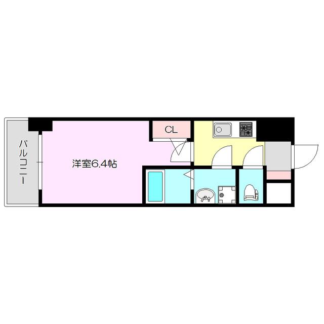 東三国NOAH(1K/8階)の間取り写真