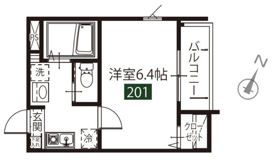 メルディア東千葉(1K/1階)の間取り写真