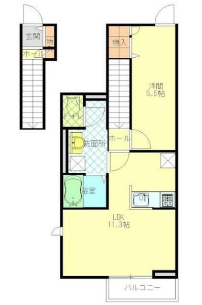 仙台市地下鉄南北線 勾当台公園駅 徒歩12分 3階建 築6年(1LDK/2階)の間取り写真