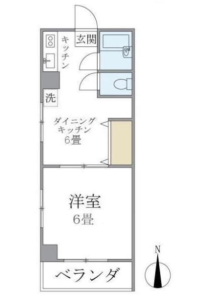 ハウスチェリー千歳台(1DK/1階)の間取り写真