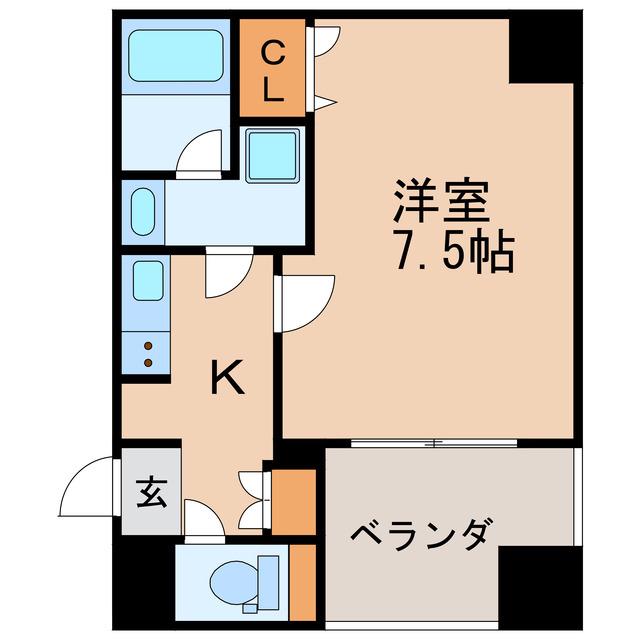 APEX名古屋栄PREMIERLIFE(1K/6階)の間取り写真