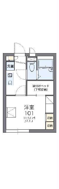 レオパレスデュオ K&I(1K/1階)の間取り写真