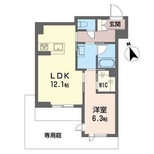 グランメルシー(1LDK/1階)の間取り写真