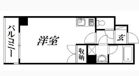 第2ハマエイビル(ワンルーム/9階)の間取り写真