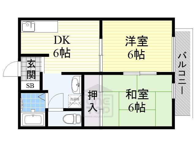 サンハイツ(2DK/2階)の間取り写真