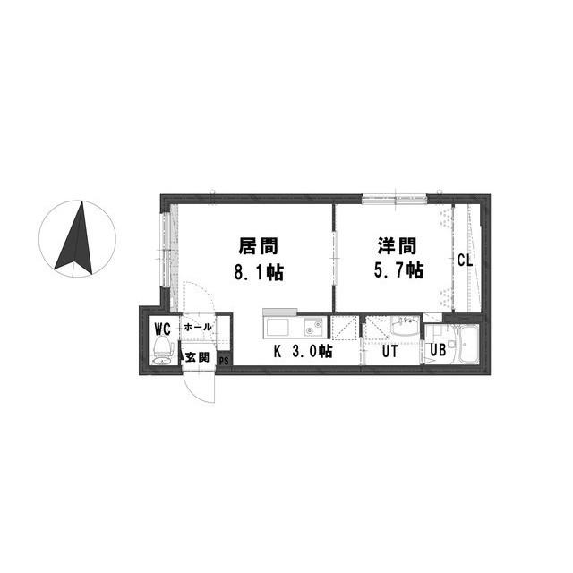 グランメール北18条(1LDK/3階)の間取り写真