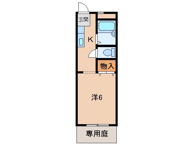 シティハイツ松見(1K/1階)の間取り写真