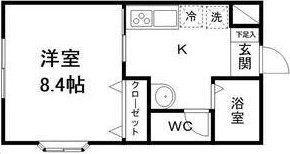 スエヒロ館(1K/1階)の間取り写真