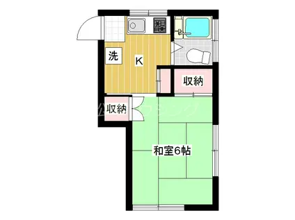 ハイツちから(1K/1階)の間取り写真