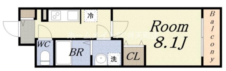 レジデンス 堀江西(1K/7階)の間取り写真
