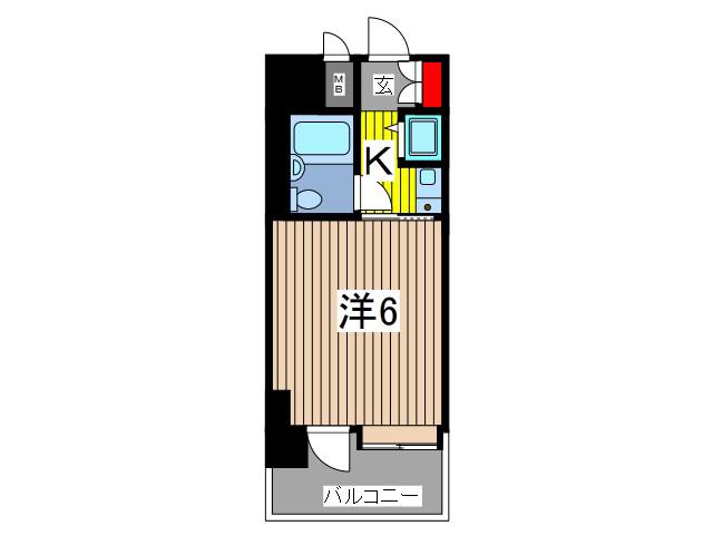ライオンズマンション川口並木第2(1K/4階)の間取り写真