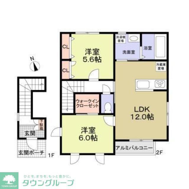 CREST GARDEN(2LDK/2階)の間取り写真