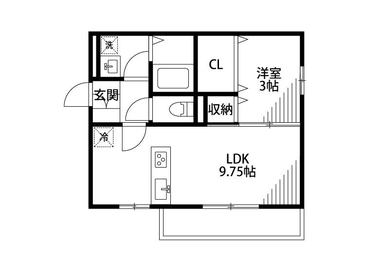 D-ROOMSUMON弁天橋I(1LDK/3階)の間取り写真