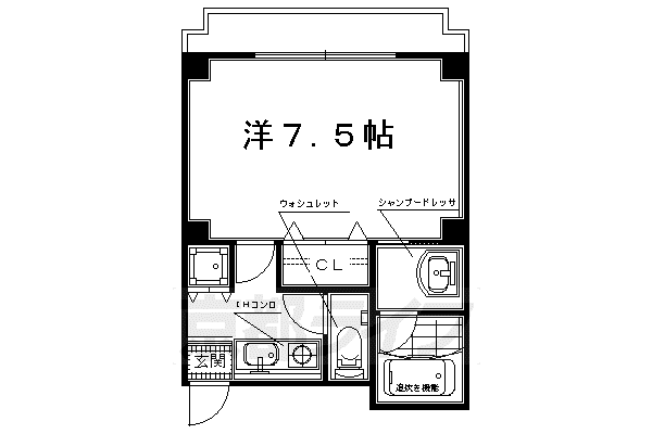 パサディーナ円町(1K/2階)の間取り写真