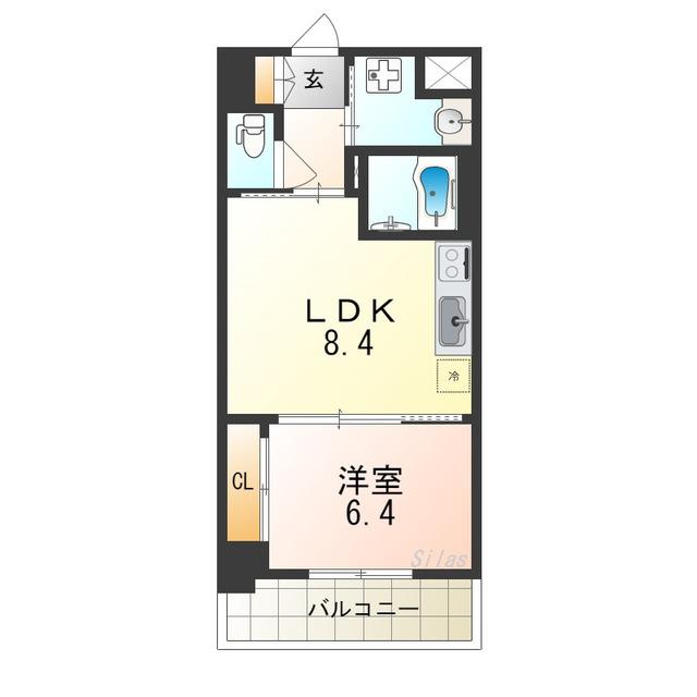 シティコート大小路II(1LDK/5階)の間取り写真