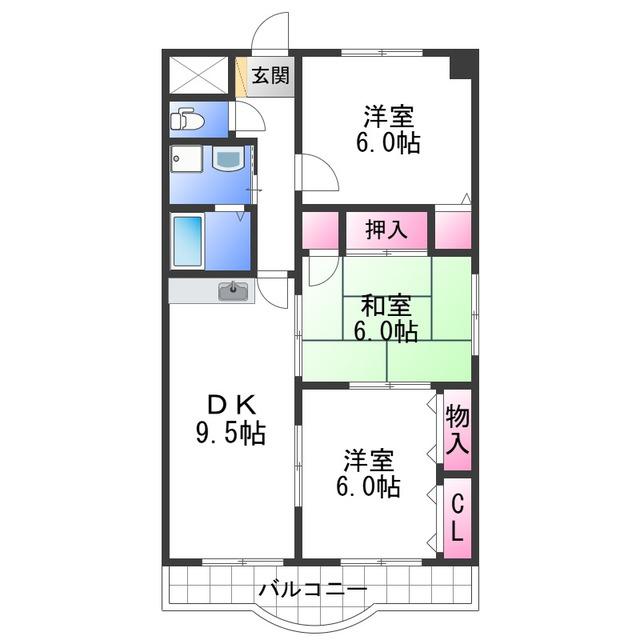 セピアコートI(3DK/1階)の間取り写真