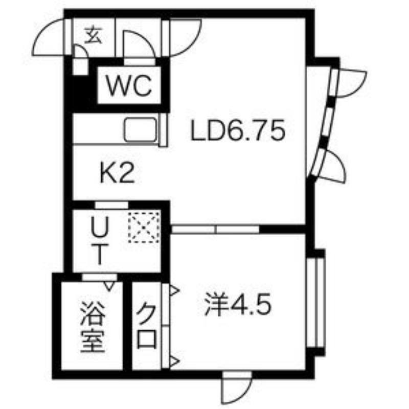 ブランピエールII(1LDK/2階)の間取り写真
