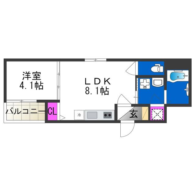 SHIN CULMEN(1LDK/3階)の間取り写真