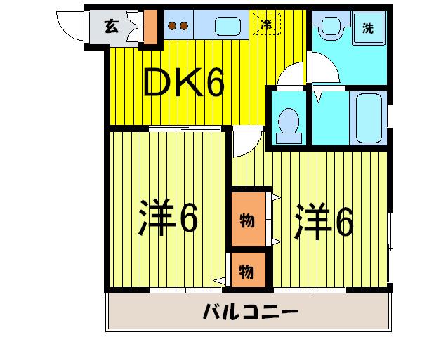 マイプレイス(2DK/2階)の間取り写真