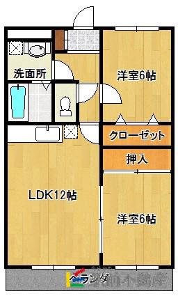 リベルコート21(2LDK/3階)の間取り写真