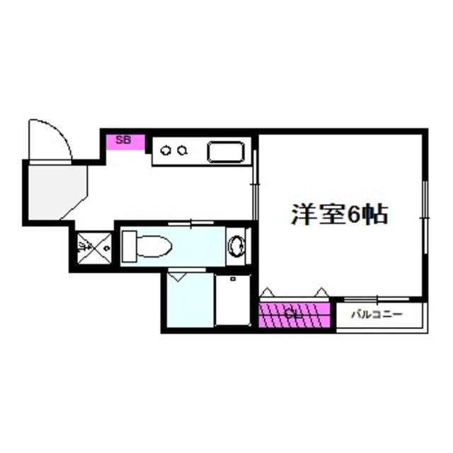 ウインズコート清水(1K/1階)の間取り写真