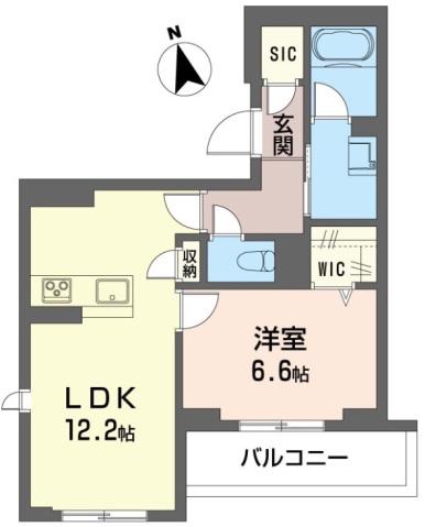 グランレール(1LDK/4階)の間取り写真