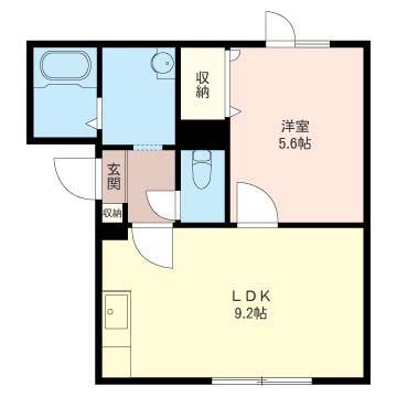 ライラック百合が原(1LDK/2階)の間取り写真