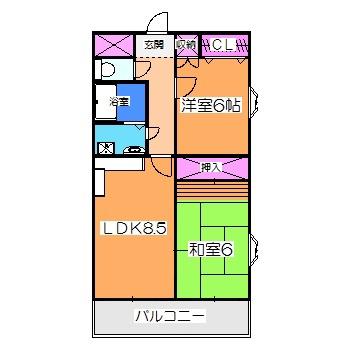 ソファイン深井(2LDK/5階)の間取り写真