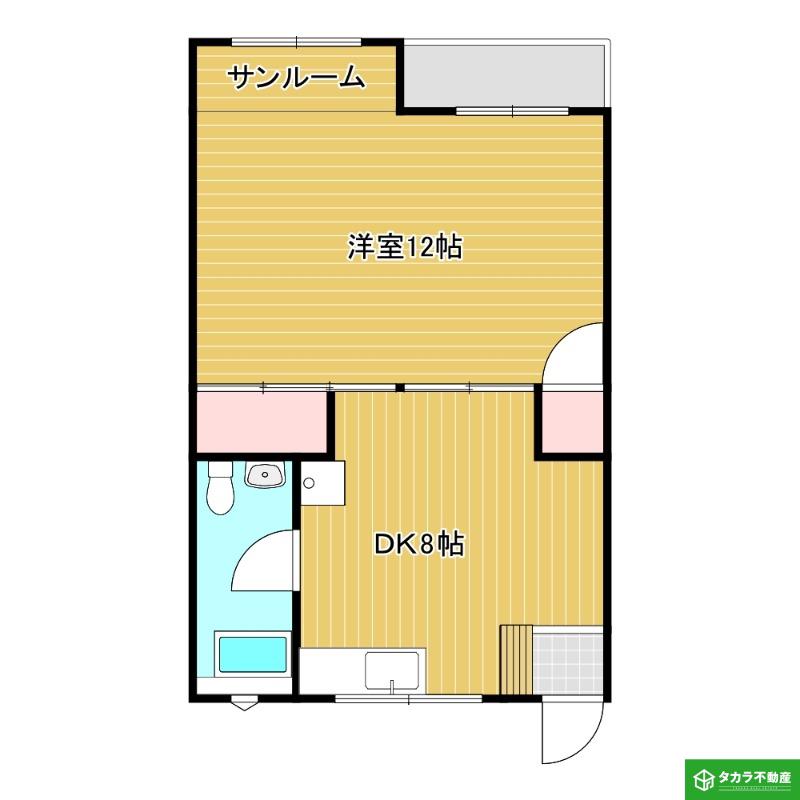 テラス石垣(1DK/3階)の間取り写真