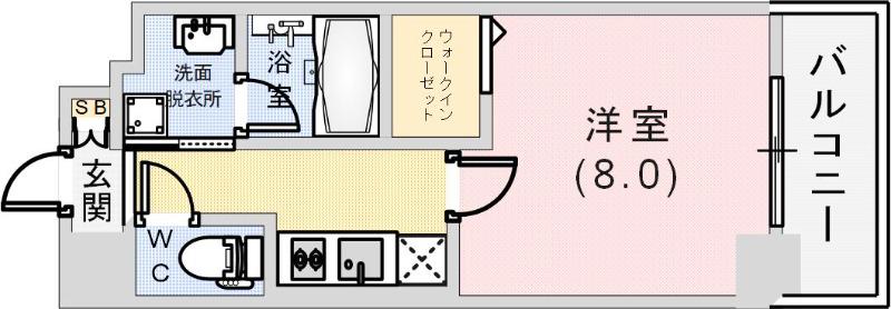 レユシール塚本(1K/2階)の間取り写真