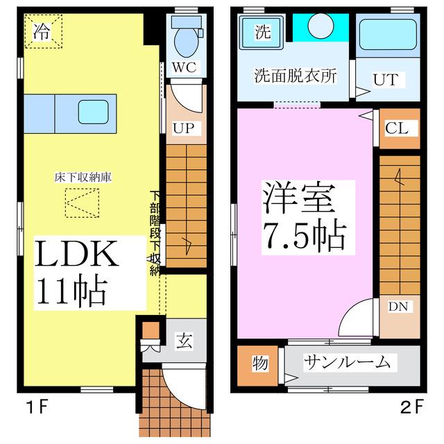 CADEL(1LDK/1階)の間取り写真