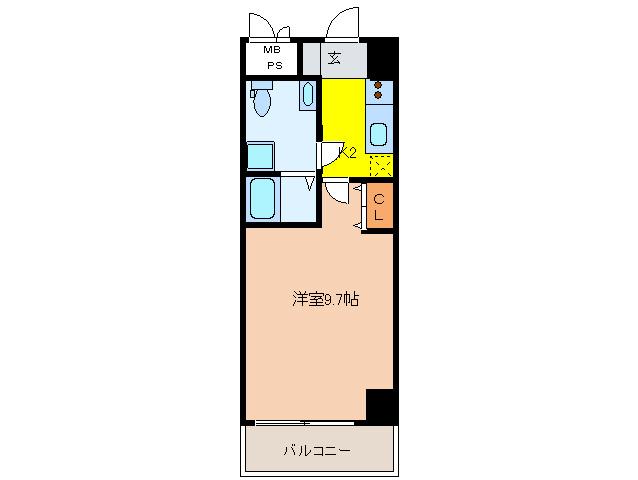 サンレムート江坂1ST(1K/3階)の間取り写真
