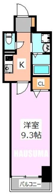 ウエストサイド中山道(1K/11階)の間取り写真