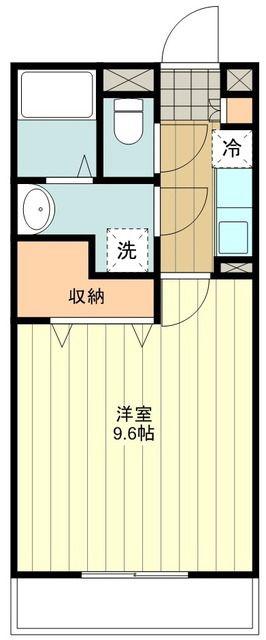 アムール花水木(1K/2階)の間取り写真